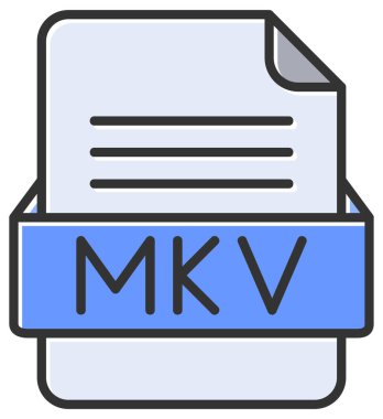 MKV web simgesi, vektör illüstrasyonu   