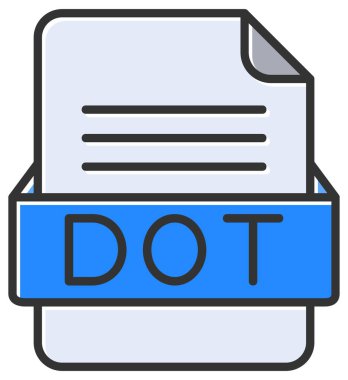 DOT dosya web simgesi, vektör illüstrasyonu   