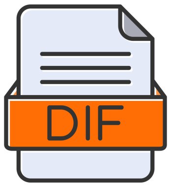  DIF dosya web simgesi, vektör illüstrasyonu   