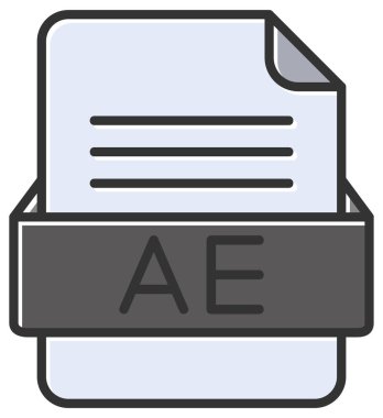 AE dosya web simgesi, vektör illüstrasyonu   