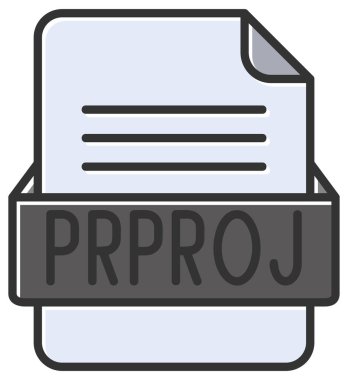 PRPROJfile web simgesi, vektör illüstrasyonu   