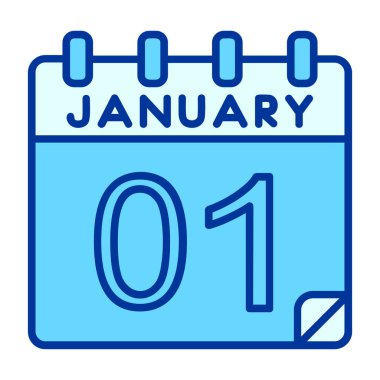 10 Ocak takvim tarihi simgesi, tek satır simgesi tasarımı, tarih günü