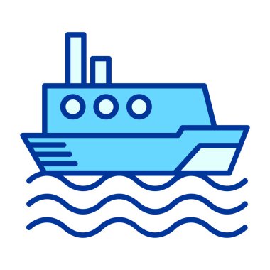 Gemi. Web simgesi basit illüstrasyon