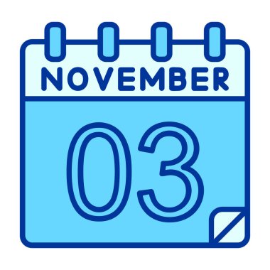 3 Kasım - takvim simgesini - vektör çizim