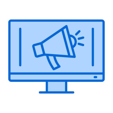 Konuşma balonu çizgisi ikon vektör illüstrasyonlu megafon