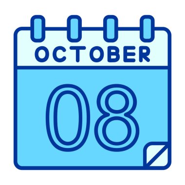 Ekim takvim simgesi düz biçimli