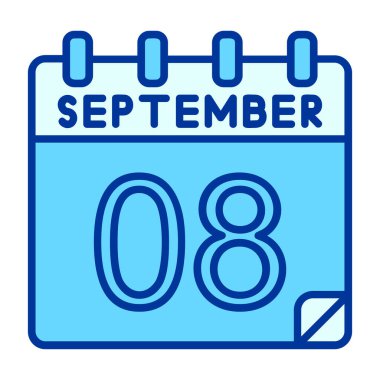 Takvim Eylül düz simgesi