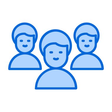 Konuşma balonu çizgisi biçiminde vektör çizimi olan bir grup insan