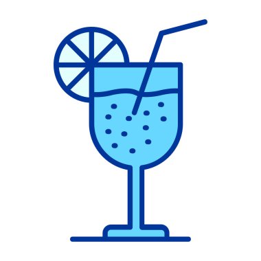 Kokteyl içeceği vektörü ince çizgi simgesi