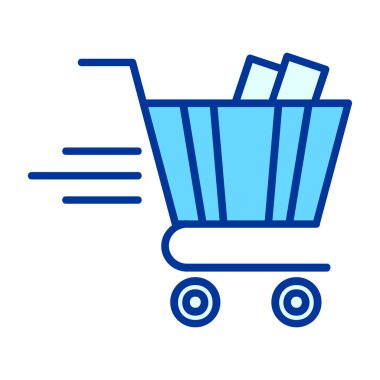 Alışveriş arabası ve dolar işareti vektör simgesi. Alışveriş arabası doldurulmuş çizgi simgesi. Web ve mobil web tasarımı için grafik sembolü, logo, uygulama, ui