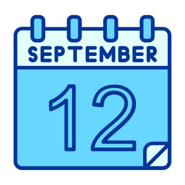 12 Eylül ve - gün - takvim günü vektör simgesi