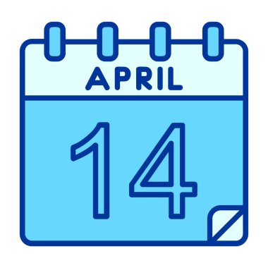 Kişisel ve ticari takvimin çizimi. Nisan takvim simgesi