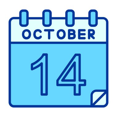 13 Ekim - gün - tek takvim simgesi basit tasarım