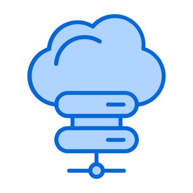 bulut hesaplama vektör çizgisi simgesi