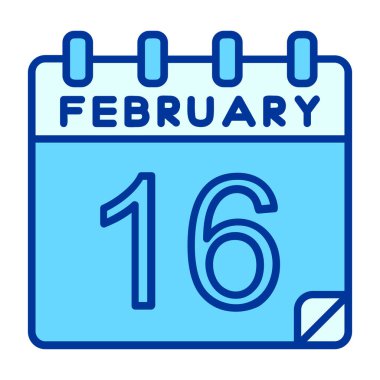 15 Şubat 'ta. takvim simgesi biçiminde. Basit bir çizim. Düz stil. Şubat ve Şubat ayları. takvim, takvim, vektör