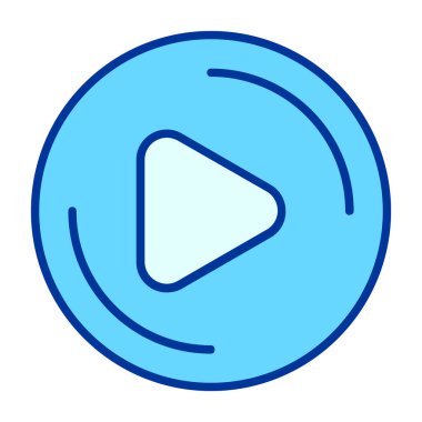 Oyun düğme web simgesi, basit vektör çizim