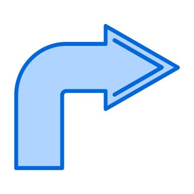 Sol yön simgesi renk dış hat vektörü