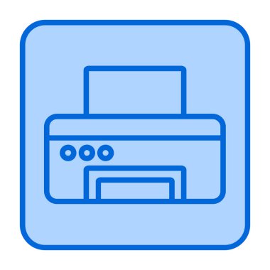 Yazıcı simgesi. Web için yazıcı vektör simgelerinin özet çizimi