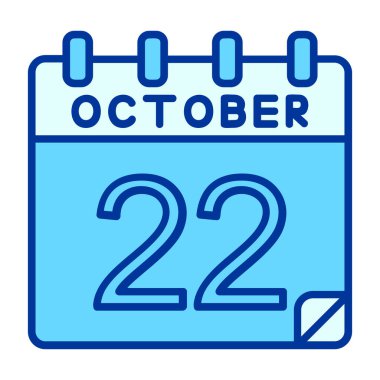 Ekim 25 - günlük simge - vektör düz biçim illüstrasyonu