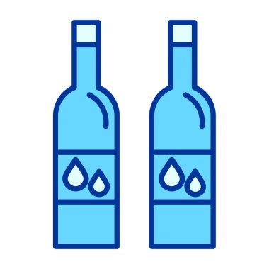 Su şişesi ikonu. Web için şarap vektör simgelerinin özet çizimi