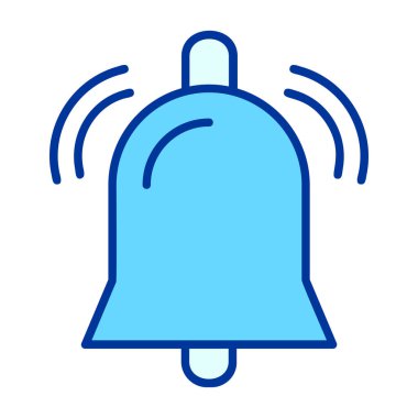 Çan simgesi vektörü. İnce çizgi işareti. izole edilmiş sınır sembolü çizimi