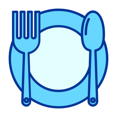 Çatal kaşık ve çatal bıçak takımı. Web simgesi