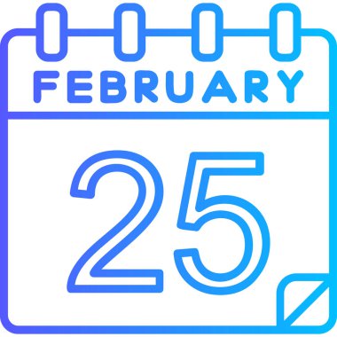 Takvim günü simgesinde 25 Şubat takvim günü