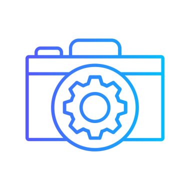 Web ve mobil uygulaması tasarım, kamera logo kavramı için beyaz arka plan üzerinde izole kamera simge vektör