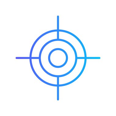 Web ve mobil uygulamanız için beyaz arkaplandaki hedef vektör simgesi