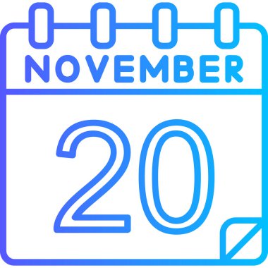 Kasım ayının gradyan simgesine sahip takvim