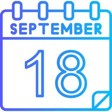 Bir takvim simgesinde 18 Eylül