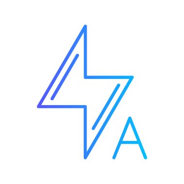 Beyaz arka planda izole edilmiş ana hatlı yıldırım simgesi. Flaş ikonu. Yükleme işareti. Gök gürültüsü. Işık grevi. vektör