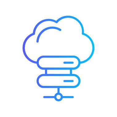 bulut vektör renk çizgisi simgesi