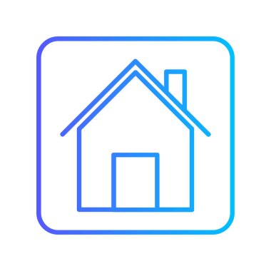 Beyaz arka planda mavi ev simgesi izole edildi. ev sembolü. vektör illüstrasyonu