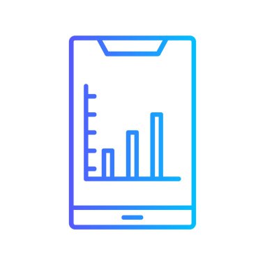 çubuk çizelgesi vektör illüstrasyonlu akıllı telefon