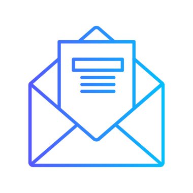 Mesaj var. Web simgesi basit illüstrasyon