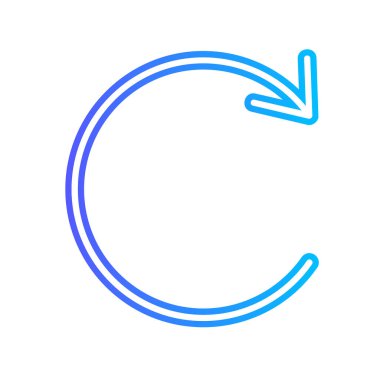 Simgeyi tazele. İnce çizgi tarzı mavi tasarım izole edildi. resimleme