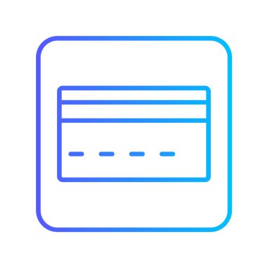 Dolar işareti ikonlu kredi kartı. İnce çizgi tasarımı. vektör illüstrasyonu.