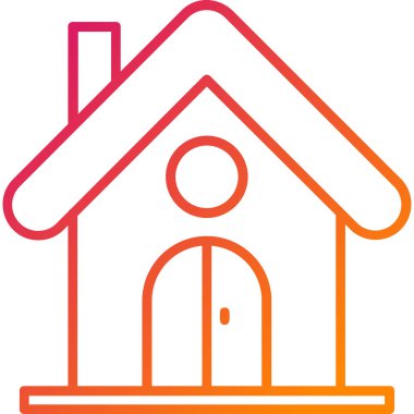 Eve. Web simgesi basit illüstrasyon