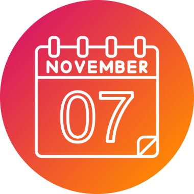 İzole edilmiş tek Kasım takvim simgesinin vektör illüstrasyonu