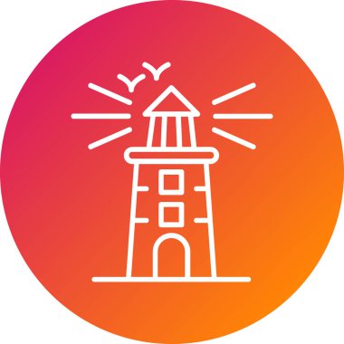 deniz feneri ikonu vektör illüstrasyonu