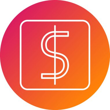 Dolar vektör simgesi, basit illüstrasyon