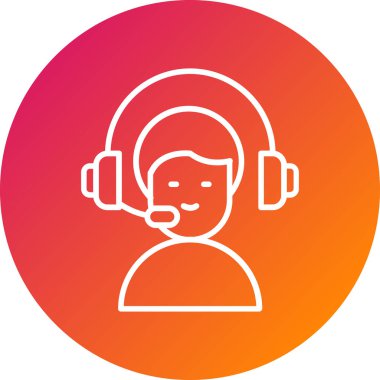 Müşteri hizmeti simgesi, vektör illüstrasyonu