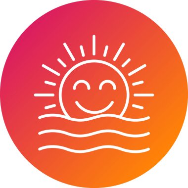 Gülümseyen sevimli bir güneş ikonunun vektör çizimi