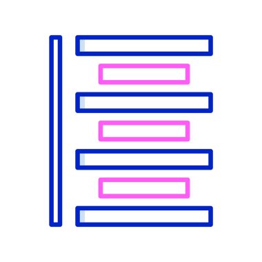 Pembe vurgulanmış satırların yer aldığı mavi özetli liste simgesi