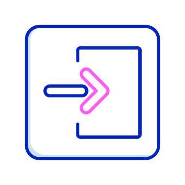 Okla çizilmiş mavi çıkış kapısı simgesi