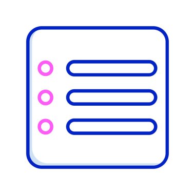 Mavi çizgiler içeren minimalist kontrol listesi simgesi