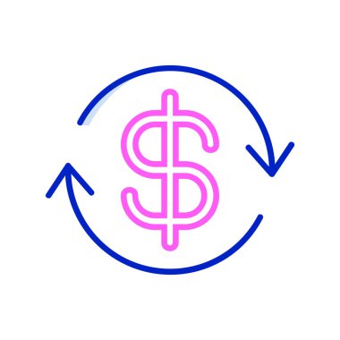 Dolar işareti vektör simgesi beyaz arkaplanda izole edildi