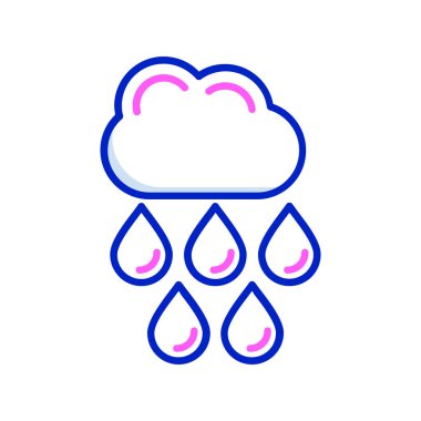 Mavi çizgili bulut büyük yağmur damlaları bırakıyor