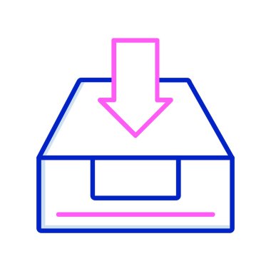 Aşağıya doğru ok açık gelen kutusu çekmecesine işaret ediyor